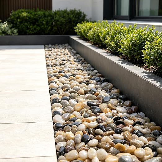 1-2" Polished Pebbles, Medium River Rocks for Potted Plants (10lb, Mixed) | Natural River Stones, Highly Polished, for Large Planters & Fountains, Retains Soil Moisture, Approx 80-100 Rocks per 10 Lbs