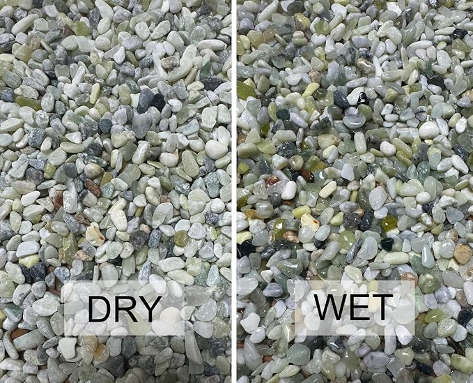 5LB Jade Color 1/8-3/8inch Aquarium Gravel Fish Tank Gravel Pea Gravel for Plants Small Rocks for Indoor Plants Decorative Rocks Colorful Rocks for Vases Rocks for Crafts