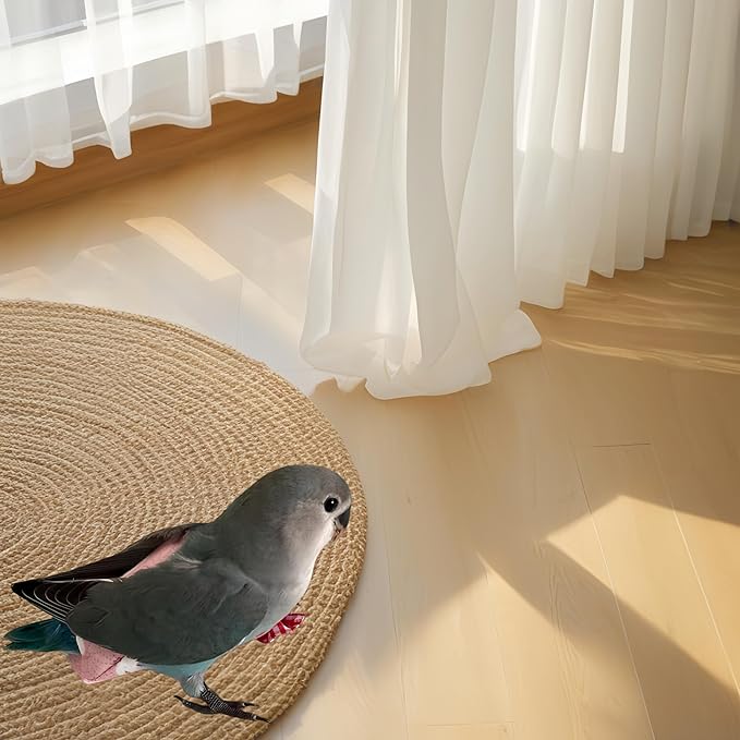 2Pcs Bird Diapers Bird Harness Flight Suits Diapers with 80 Inch Flying Leash Parrot Nappy Washable Cute Urine Wet Suit for Cockatiel Conure Macaw Budgies Parakeet-Rabbit&Watermelon,S