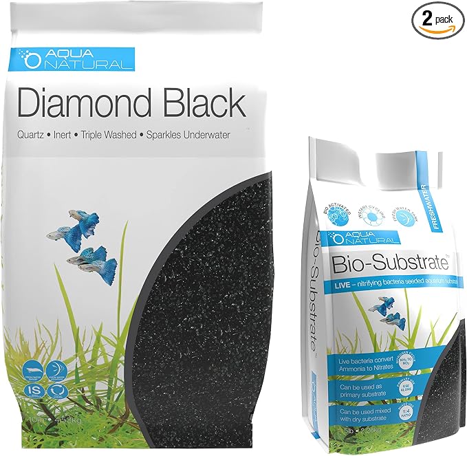 Aqua Natural Bio Substrate and Dry Substrate Kit, Diamond Black | BIOKIT004, For New and Existing Aquariums