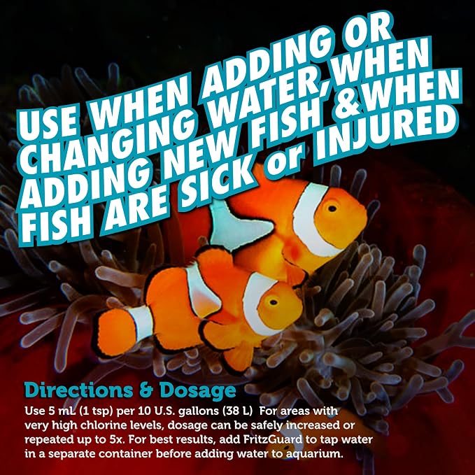 Fritz Aquatics FritzGuard Water Conditioner/Dechlorinator Makes Tap Water Safe for Fresh & Salt Water Aquariums (4-Ounce)