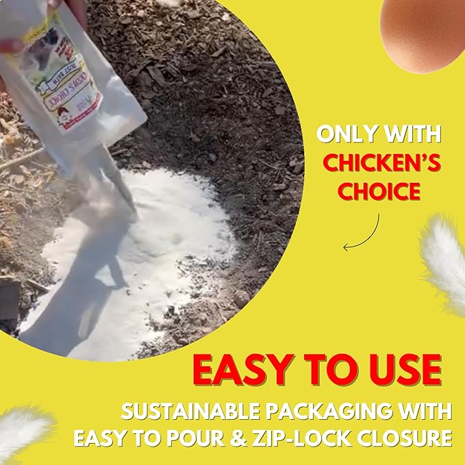 Chicken's Choice Chicken Dust Bath, 6 lb Natural Volcanic Ash Dust Bath for Chickens with Chick Fresh Odor Control and Eliminator 24 oz Spray Bottle. Made in America