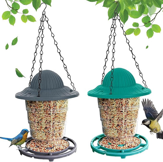 Small Bird Feeder - Durable Plastic Design, Easy Fill & Clean, Attracts Finches & Songbirds, Great for Outdoor Use in Yards, Porches and Decks