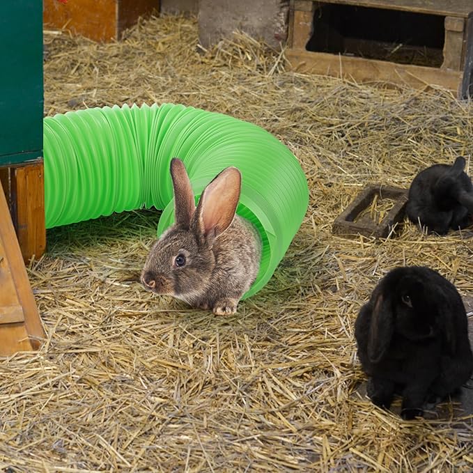 ZENFUN 3 Packs Hamster Fun Tunnels, Pet Mouse Plastic Tube, Collapsible Plastic Tunnel, Tube Pet Hideaway, Training Hideout Tunnels for Guinea Pigs, Chinchillas, Rats, Ferrets, Dwarf Rabbits