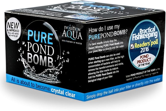 Evolution Aqua Pure Pond Bomb – for Crystal Clear Healthy Water, Treats up to 20,000 litres