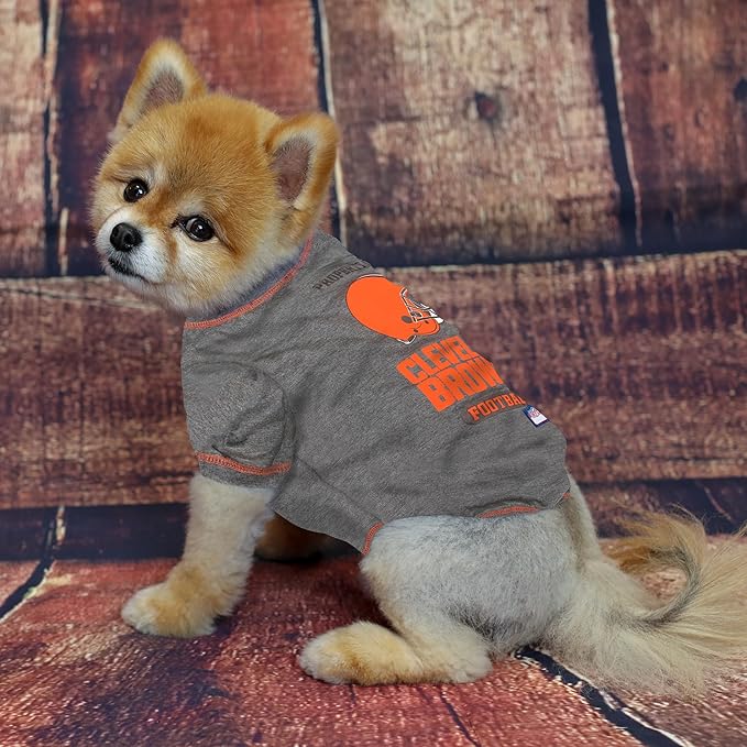 NFL Cleveland Browns Dog T-Shirt for Pets, Size Medium. Officially Licensed Pet Shirt with Team Logo, Soft Stretchable Comfort Fit Apparel for Dogs & Cats