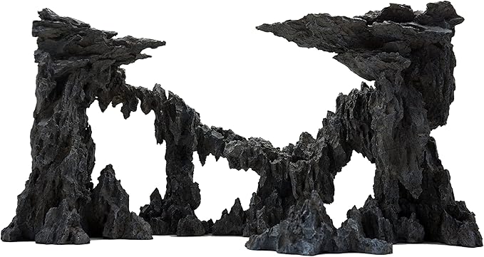 Allcolor Aquarium Rock Decor, 5-Piece Twilight Set for 20-30 Gallon Tanks | Five movable cliff modules create an expansive rimless-style landscape with open swimming space.