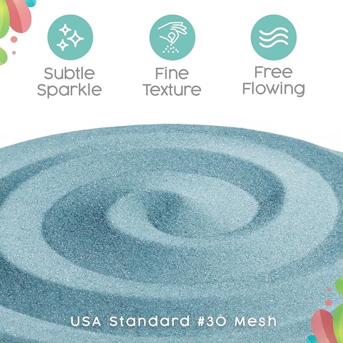 Ocean Blue Unity Sand, 1 LB (16 oz), Colored Sand for Weddings, Vase Filler, Home Décor, Crafts, Terrariums, and More