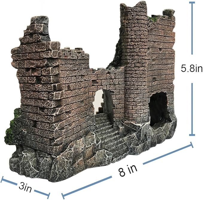 SLOCME Aquarium Ornaments Resin Castle Decorations - Fish Tank Supplies Accessories, Eco-Friendly Fish Tank Castle Aquarium Ornament