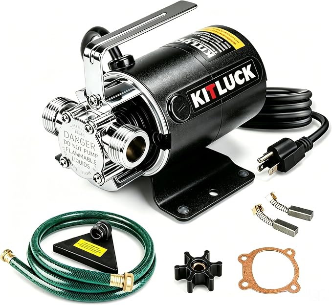Water Transfer Pump, 115V 1/10HP 330GPH Utility Water Pump Electric With 6ft Suction Hose Kit, Portable Small Water Pump For Pool Draining, Removing Water From Rain Barrel, Aquariums, etc.