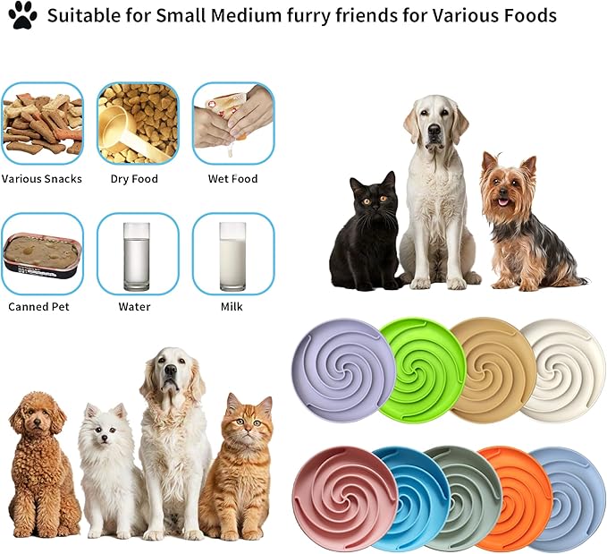 Bifeaw Slow Feeder Dog Bowls, Dishwasher Microwave Safe Silicone Puppy Puzzle Bowl with Non-Slip Design for Eating (Sky Blue)