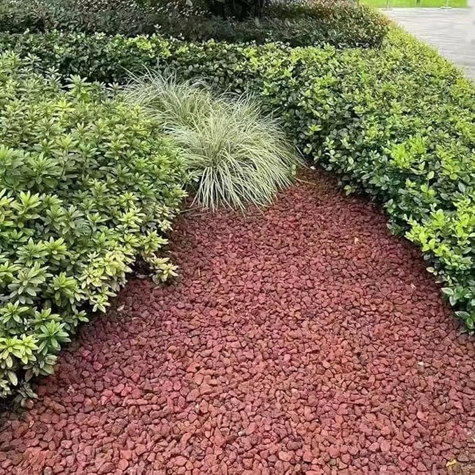 YISZM 2LB Succulent and Cactus Gravel Pebbles, 1/5 Inch Natural Decorative Polished Stones, River Rocks for Vases Gardening Indoor and Outdoor Decorative Rocks, Red