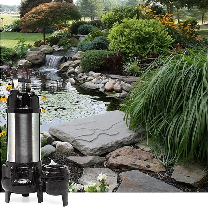 Little Giant WGFP-150, 115V, 1.5 HP, 9750 GPH Water Feature Pump, 19' cord | Stainless steel and cast iron body for powering water features, large fountains and pond filtration systems, 566071