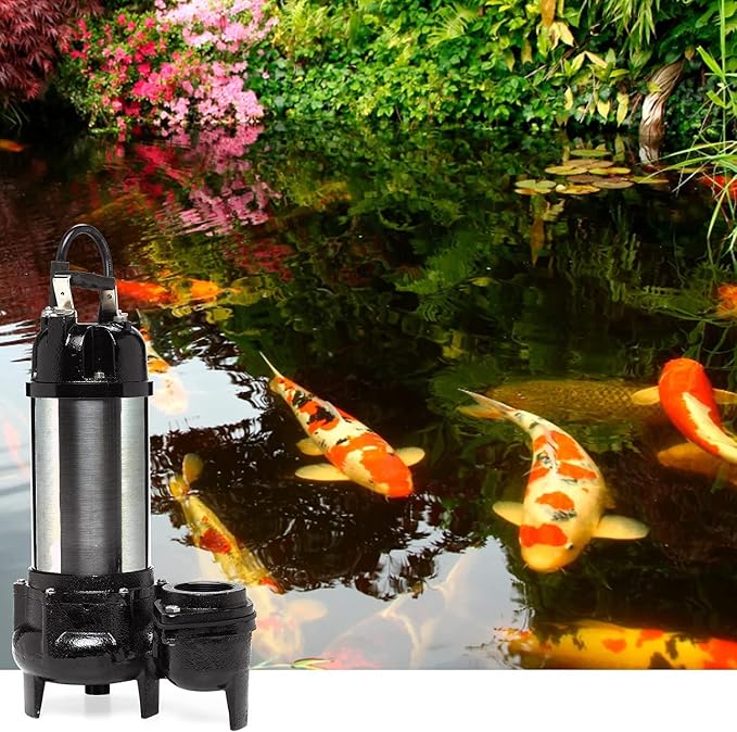 Little Giant WGFP-150, 115V, 1.5 HP, 9750 GPH Water Feature Pump, 19' cord | Stainless steel and cast iron body for powering water features, large fountains and pond filtration systems, 566071