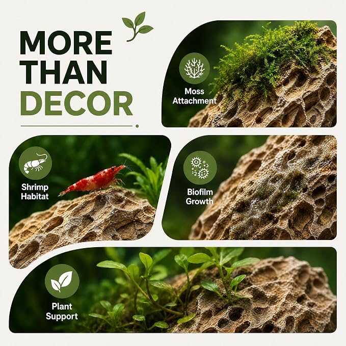 Dragon Stone Aquascaping Rocks, 40 lb (6-12"), Aquarium Stone Set | Beginner-friendly aquascaping • Easy layout building • Natural porous texture • Ideal for planted tanks
