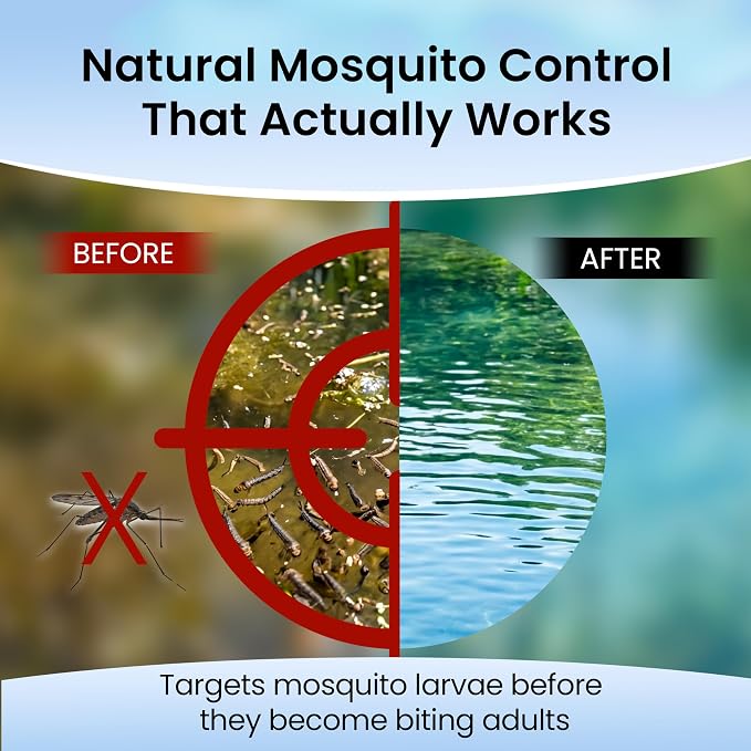 MICROBE-LIFT BMC Biological Mosquito Control, Liquid Treatment for Medium-Sized Decorative Water Gardens Up to 2,000 Gallons, Fountains and Ponds, 1 Gallon