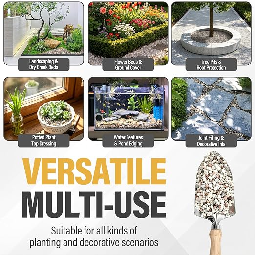 7lb Succulent and Cactus Gravel Pebbles, 1/5 Inch Mixed Color Natural Rocks for Fish Tank, Indoor Plants, Aquarium, Vases, Landscaping