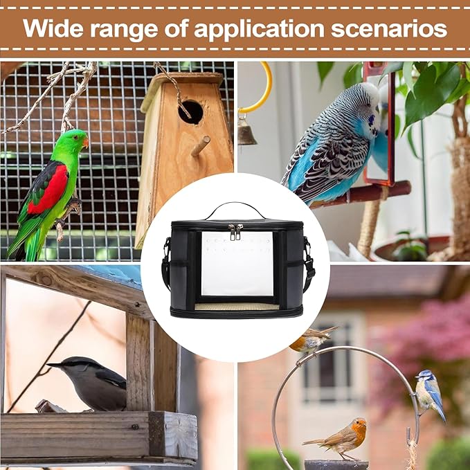 Parrot Travel Bag – Portable Bird Carrier, Small Pet Shoulder Bag, Lightweight Travel Backpack | Comfortable Travels Solution, Easy Carry Bags for Budgies Cockatiel Parrot Hamster