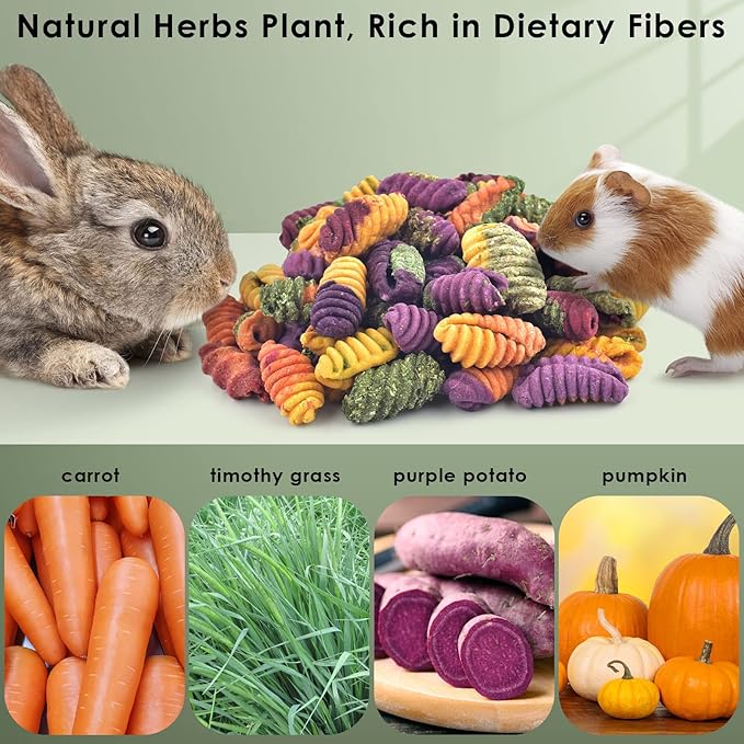 ERKOON Chinchilla Treats, Chew Toys for Teeth for Rabbit Guinea Pig Gerbil Rat Dwarf Hamster(Small Size)