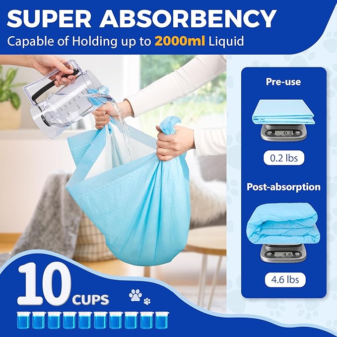 50 Count Extra Large Dog Pee Pads 30"x36", Super Absorbent & Leak-Proof Large Puppy Pads Fast-Drying, 50 Pack XXL Potty Pee Pads for Dogs, Puppies, Doggy