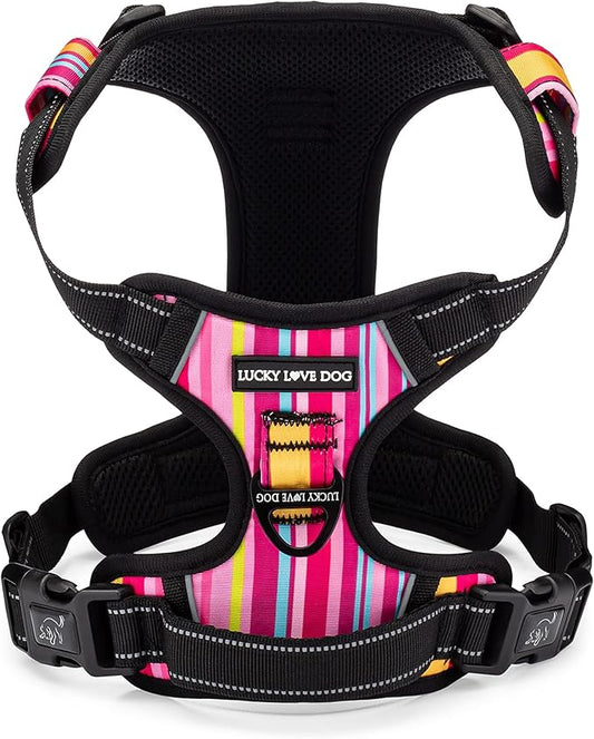 Lucky Love Dog No Pull Dog Harness, Adjustable and Easy to Walk, Cute Patterned Harness for SmallMale & Female Dogs - Molly, Small