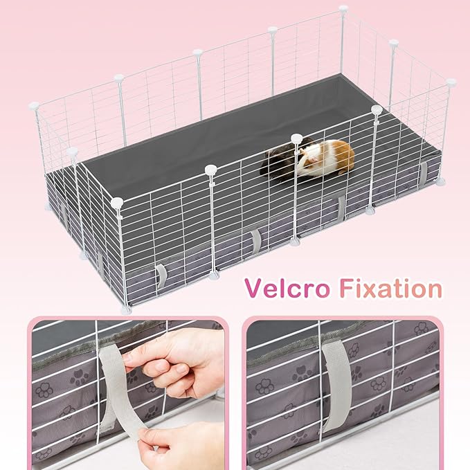 FunFurry Waterproof Guinea Pig Cage Liner,Washable Tarp Bottom Base,Cage Liners for Small Animals,Hamster Chinchilla Hedgehog Ferret Rabbit. (Dark Grey-Paw, 24" X 36")