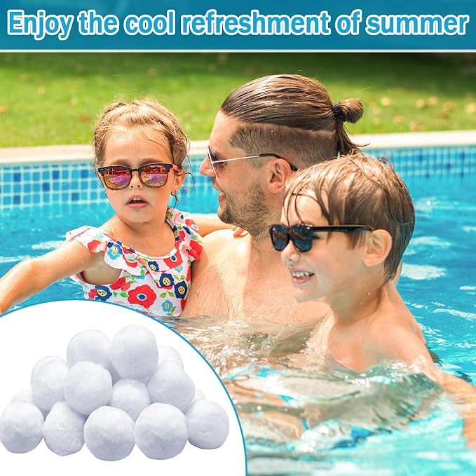 1.6 lbs Pool Filter Balls for Sand Filter Pump, New Upgrade Efficient Swimming Pool Filter Sand Alternative(Equals 50 lbs Pool Filter Sand), Reusable Eco-Friendly Fiber Filter Media Balls