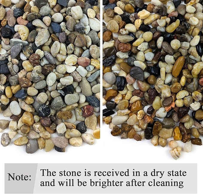 FANTIAN 40 lbs Aquarium Gravel, 2/5 Inch Pea Gravel for Fish Tank, Decorative Rocks for Freshwater Tank, Outdoor Pond, Garden Landscaping, Terrarium, Soil Drainage