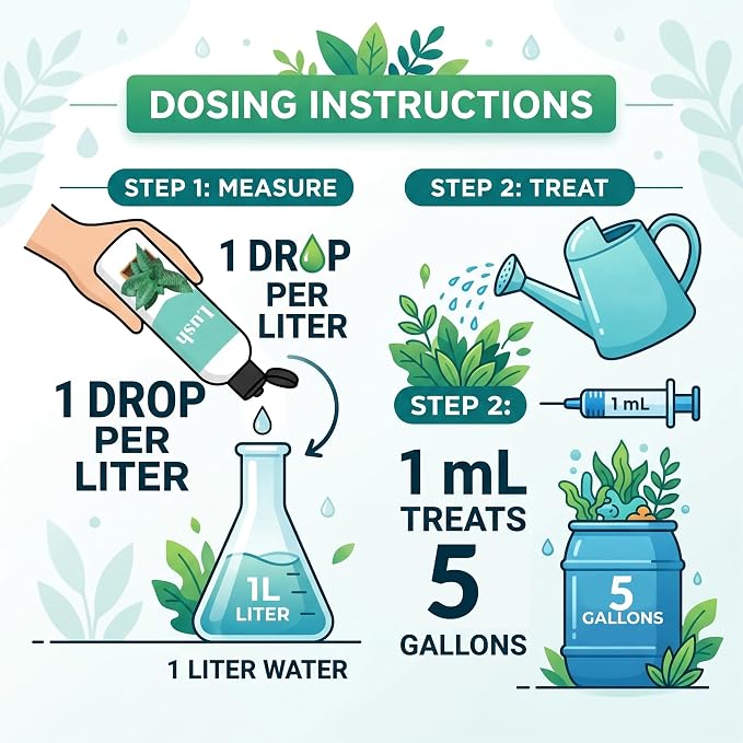 Lush Houseplant Dechlorinator, Ultra‑Concentrated Water Conditioner, 120ml