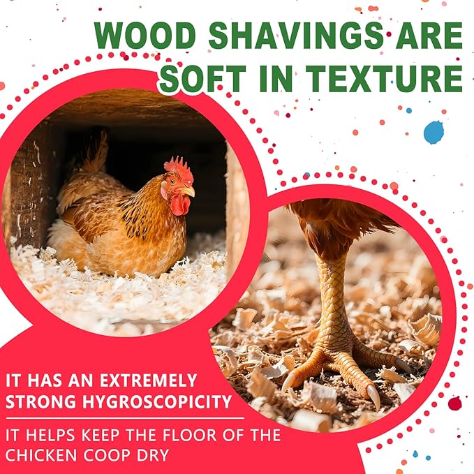 Pine Shavings | Wood Shavings | Chicken Coop Bedding | All Natural | Chicken Coop | Chicken Bedding | Pet Bedding | Small Animal Bedding | Odor Control (1 LB)