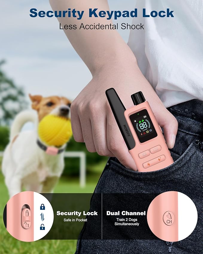 Jugbow Dog Shock Collar – 4200FT Range, IPX7 Waterproof, 4 Modes, Rechargeable, Fits All Breeds