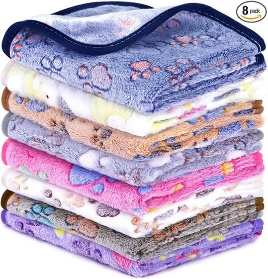 8 Pcs Washable Guinea Pig Bedding Absorbent Small Animal Cage Liners Reusable Guinea Pig Fleece Blankets Waterproof Pet Pee Pad Sleep Mat Pad Cover for Rabbit Ferret Chinchilla Hamster