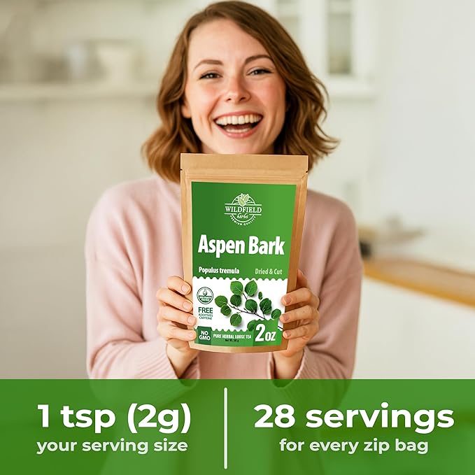 2 oz. Aspen Bark Herbal Tea (Populus tremula) – 56g Dried Aspen Bark Herb Tea Corteza de Álamo Temblón