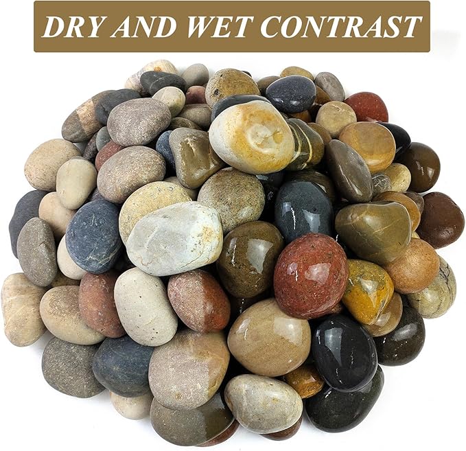 FANTIAN 10 lbs Large River Rocks, 3-4 Inch Pebbles for Landscaping | Natural Decorative Stones River Rocks for Plants, Garden, Aquarium, Backyard, Indoor Water Fountains