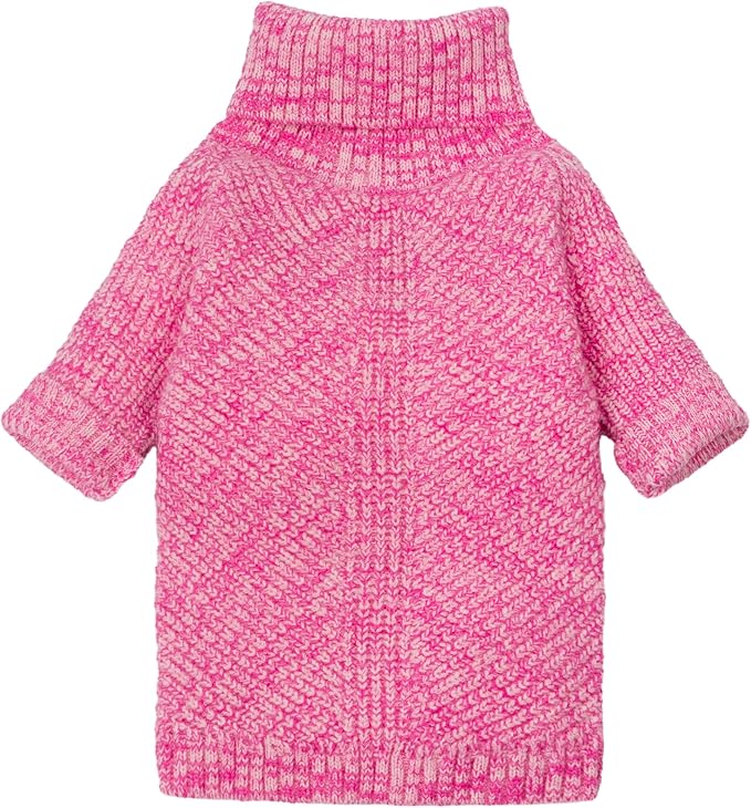 Fitwarm Knitted Turtleneck Dog Sweater, Cozy Dog Winter Clothes for Small Dogs Girl, Holiday Pet Outfit, Heather Pink, XS