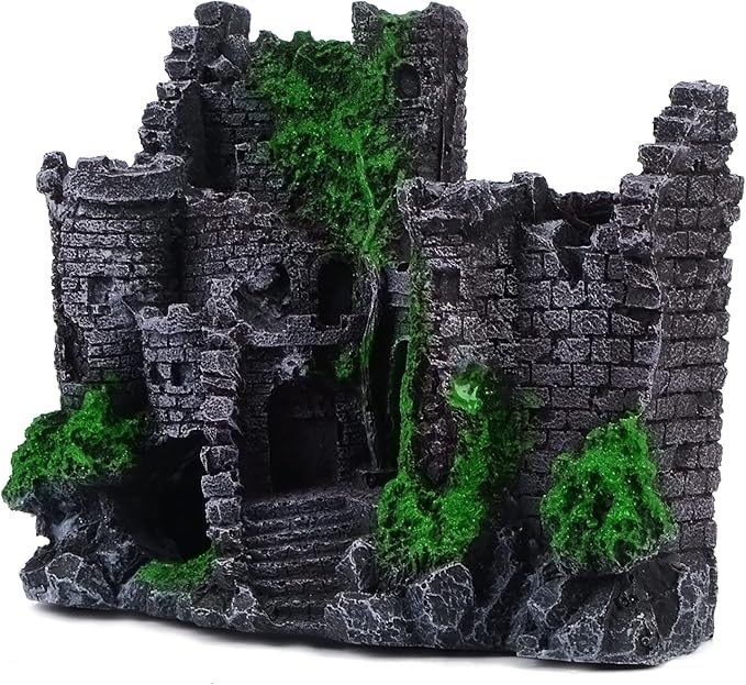 Saim Large Resin Aquarium Castle Decor Vintage Fish Tank Supplies Accessories for Fish Hideout, Breeding Cave, Play & Rest