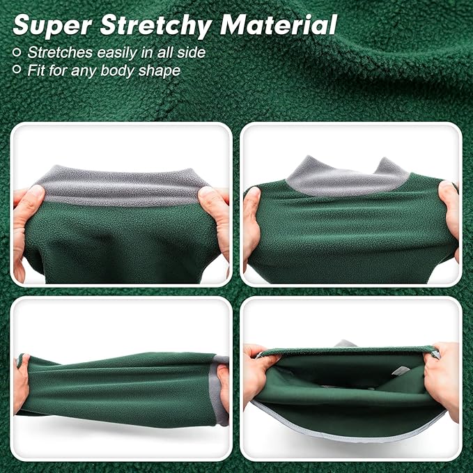 cyeollo 2 Pack Dog Sweater Fleece Vest Pullover Pet Sweatshirt Reflective Lightweight Dog Clothes for Large Dogs Boy Girl Pet Apparel, Green & Grey XXXL