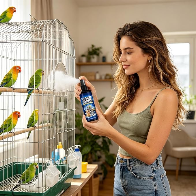 Bird Cage Cleaner Spray, 110ml Droppings Breakdown Solution, Odor Eliminator Pet Bird Cage Cleaner for Professionals, Enthusiasts, Keepers, Adults, Animal Lovers, Breeding Season Hygiene Care Use