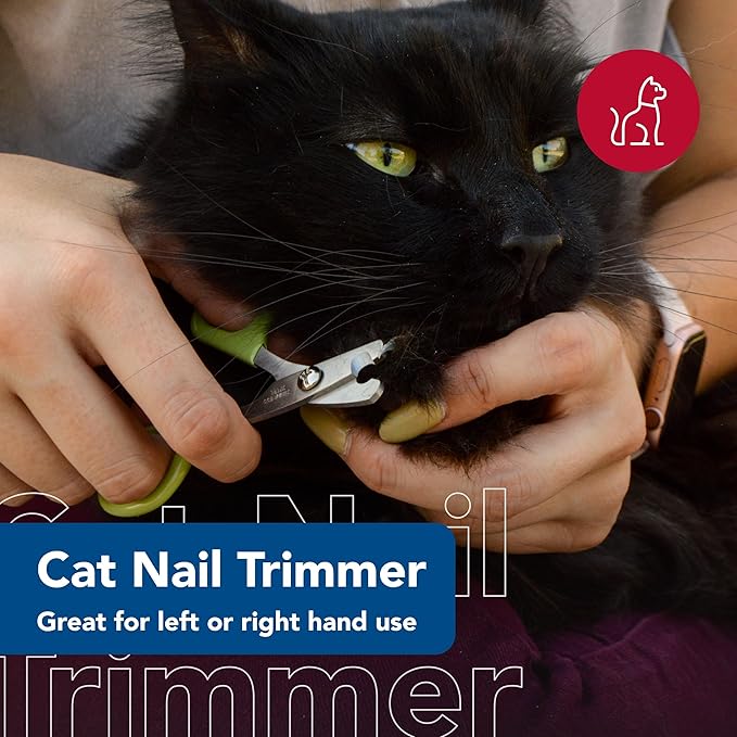 Coastal Pet Safari Cat Nail Trimmer - Double Guillotine, Single-Snip Kitten, Cat, Bunny & Pet Nail Clippers - Left- or Right-Handed Scissors - One Size