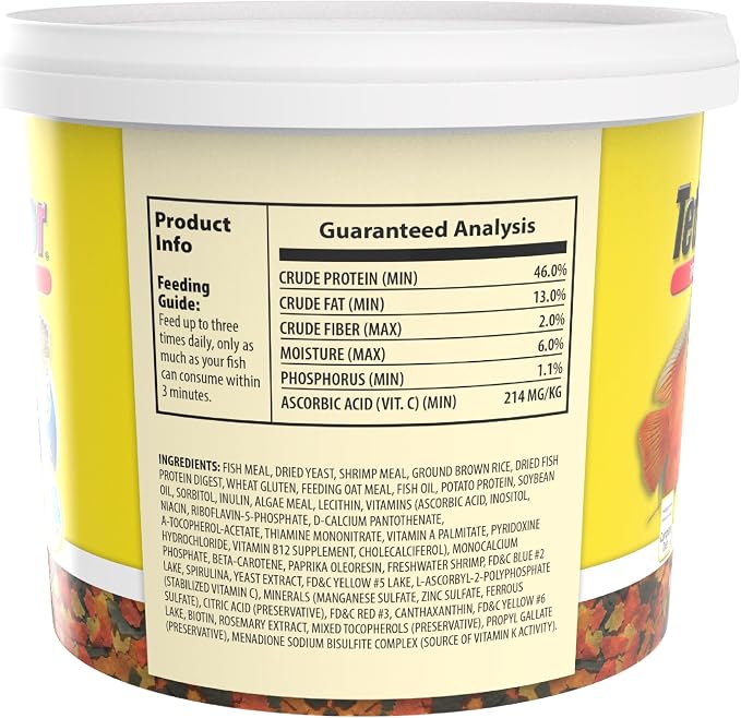 TetraColor Tropical Flakes, Color Boosting Fish Food, Nutritionally Balanced Diet for Tropical Fish, 2.2 lbs