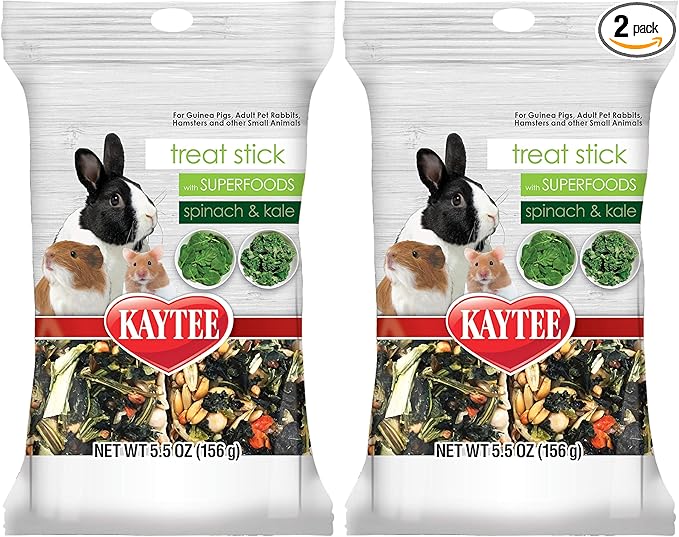 Kaytee Small Animal Treat Stick with Superfoods, Spinach & Kale, 5.5 oz (Pack of 2)