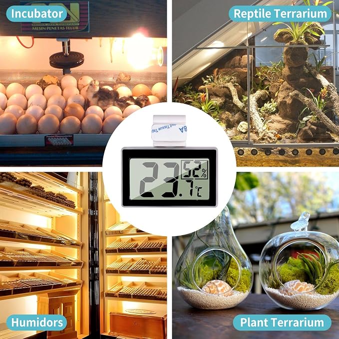 Digital Reptile Thermometer for Tank, Temperature and Humidity Monitor with Probe, Terrarium Thermometer Hygrometer for Gecko, Crested Gecko, Snake, Bearded Dragon Tank Accessories