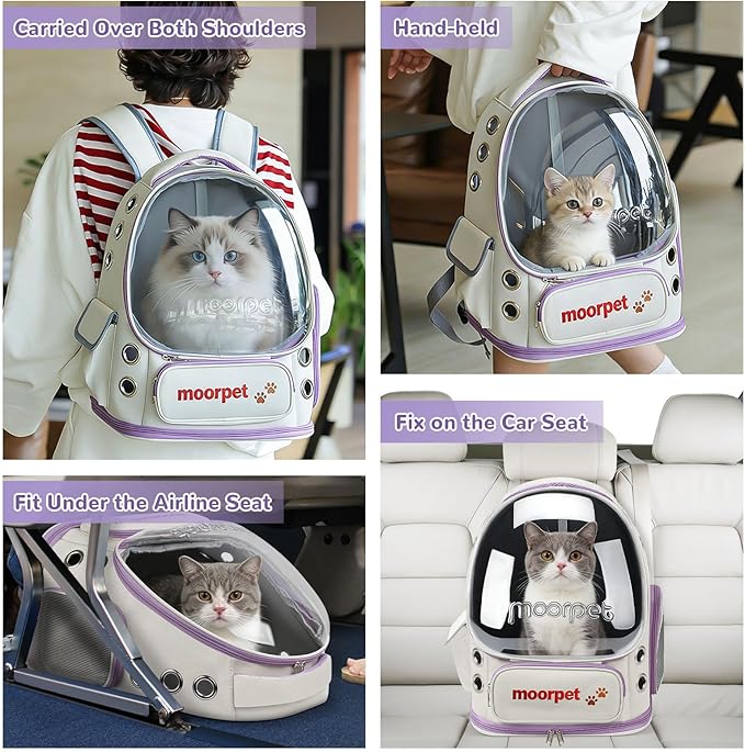 Cat Carrier Backpack, Large Cat Bubble Backpack, Breathable Pet Carrier Backpack, Cat Backpack for Small Dog Kitten Cats, Carrying Bag for Travel Hiking