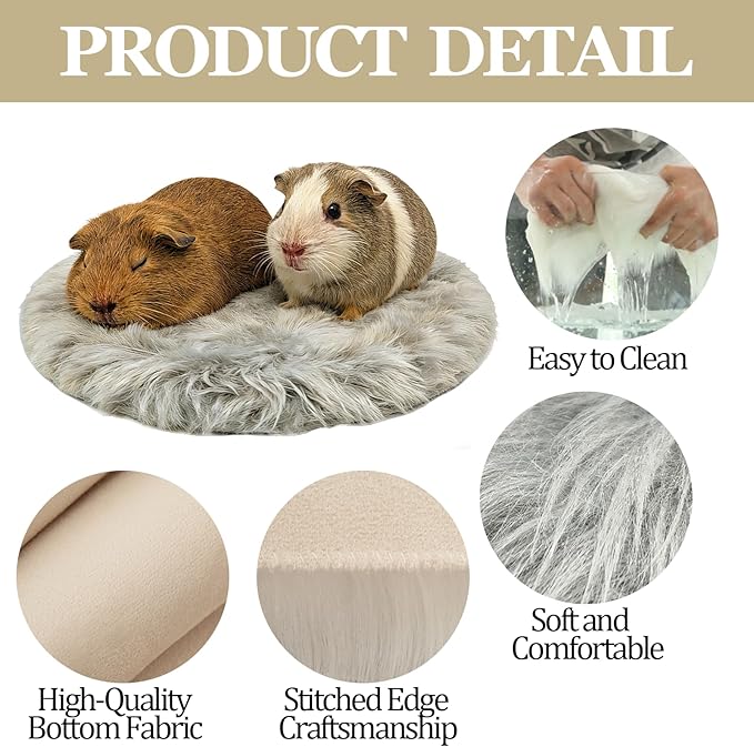 Guinea Pig Bed 4PCS Fleece Mats Hamster Cage Liner Washable Bedding Cage Accessories for Chinchilla Rat Hamster Squirrel Sugar Glider Ferret