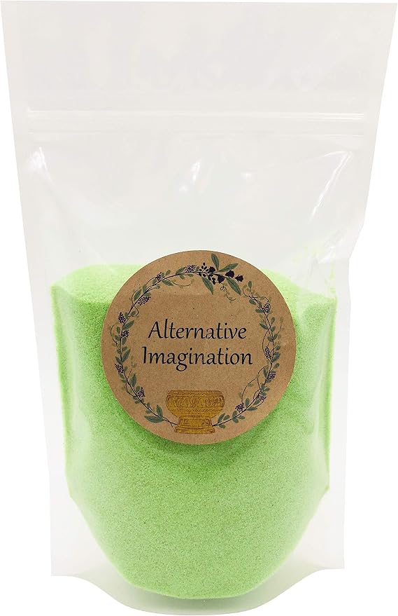Alternative Imagination Lime Green Fine Colored Sand for Ritual Use, Zen Gardens, Incense Burners, Smudging Bowls, Unity Ceremonies, Mandalas, Spiritual Practices, Arts & Crafts (1 Pound)