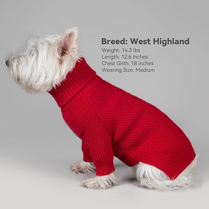 cyeollo 3XL Dog Christmas Sweaters for Large Dogs Girl, Stretchy & Cozy Warm Knit Doggy Sweater with Sleeves Turtleneck Fall Winter Cold Weather Big Dog Clothes Like Doberman Labrador, Red XXXL