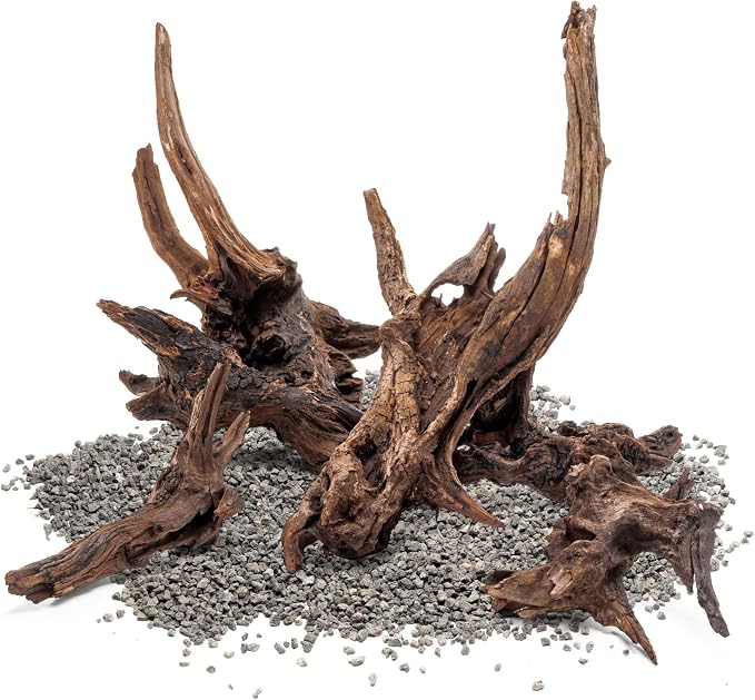 Ultum Nature Systems Driftwood - Pacific Drift Wood for Fish Tank, Planted Tank, Terriarium, Paludarium - Versatile Natural Driftwood Decor, Events Wood Centerpiece - Pacific Wood, M 12-15", 3 Pack