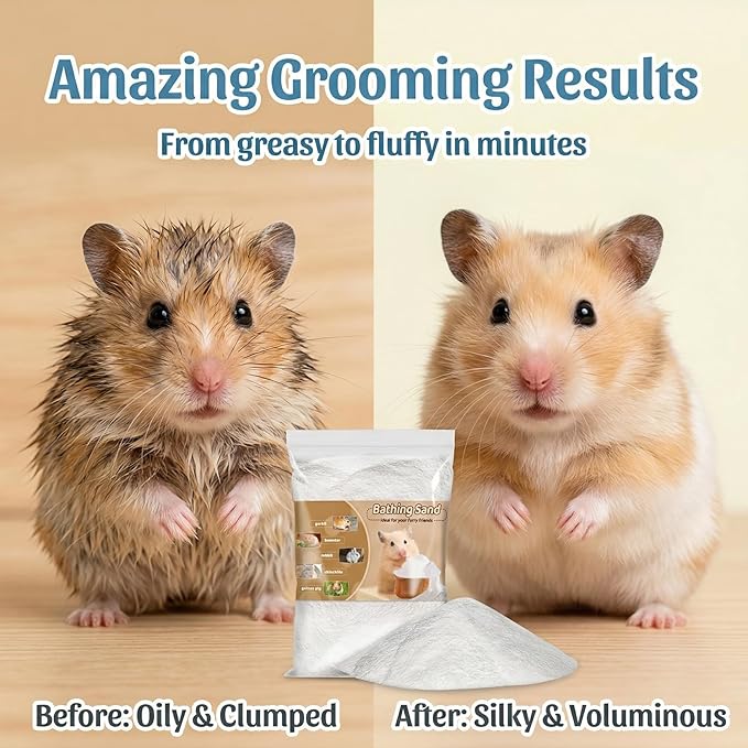 Sukh 47OZ Hamster Sand Bath - Fine Desert Sand Hamster Bedding Reptile Silica Sand Gerbil Hideout for Hamster Squirrel Guinea Pig Rabbit Chinchillas Gerbil Syrian Mice Small Animals Small Pets