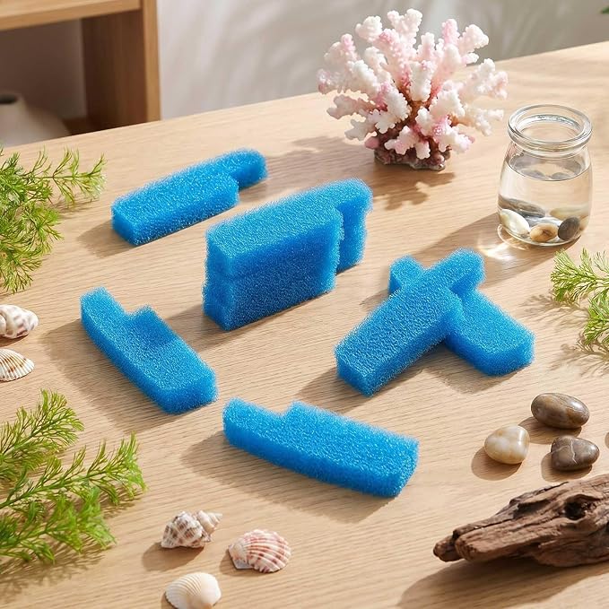 Threlaco 15 Pcs Aquarium Sponge Foam Filter Pads Compatible with Seachem Tidal Replacement Polishing Pad Fish Tank Filter Floss, Media for Crystal Clear Water(Compatible with Seachem Tidal 55,Blue)