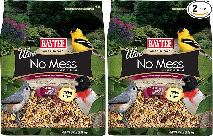 Kaytee Wild Bird Food, 5.5 Pound | Waste Free | Nut and Fruit Blend | For Multiple Bird Species | Pack of 2